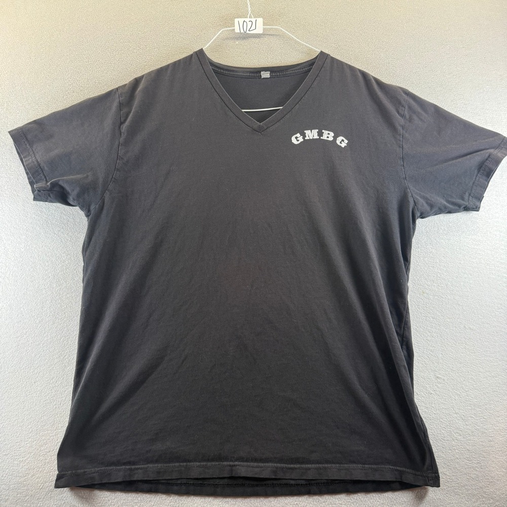 Gas Monkey Bar N Grill Mens V-Neck Graphic T-Shirt Black GMBG Logo XL